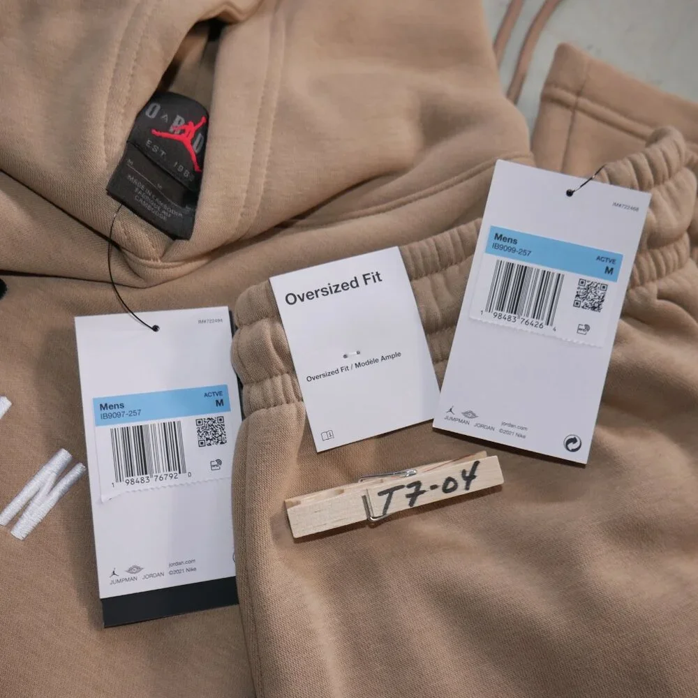 Air Jordan 2 Piece Oversize Baggy Fit Sweatsuit Mens Fleece Tracksuit Outfit Set